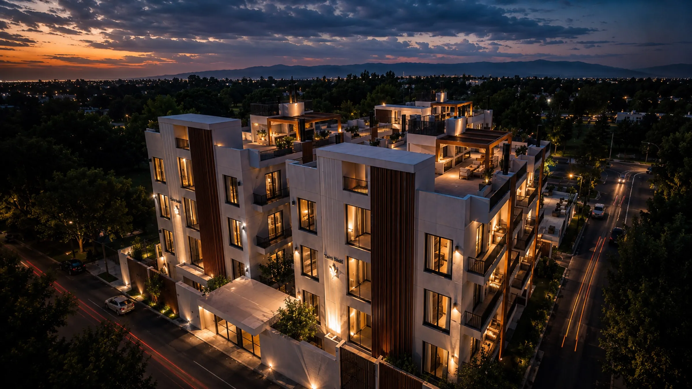 Vista aérea del condominio